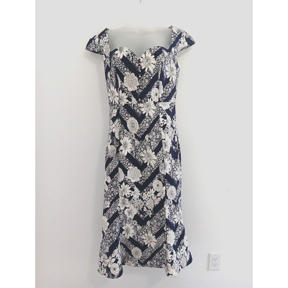 Maeve Dresses & Skirts - Maeve Cecily Dress Womens XS Fit Flare Sweetheart Blue‎ White Coquette Romantic